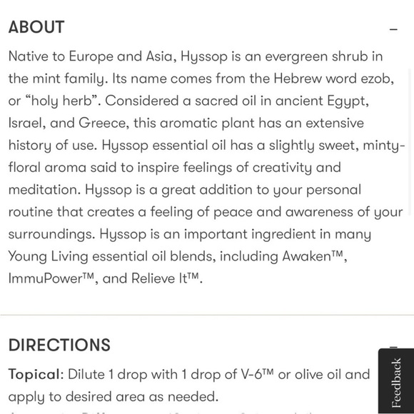 Young Living Hyssop - Ancient Scripture Essential Oil - 5ml - Picture 5 of 6